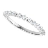 10K Gold Round Natural Diamond Shared-Prong Anniversary Band – 1/5–5/8 CTW - White Gold - view 5