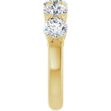 14K Gold Round Lab-Grown Diamond Shared-Prong Five-Stone Anniversary Band – 5.2 mm Stones - Yellow Gold - view 4