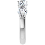 14K Gold Round Natural Diamond Shared-Prong Five-Stone Anniversary Band – 5.2 mm Stones - White Gold - view 4