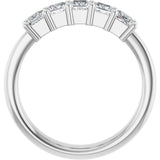 Platinum Square Natural Diamond Shared-Prong Five-Stone Anniversary Band – 1/2–1 CTW - view 2