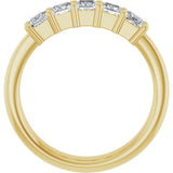 14K Gold Square Lab-Grown Diamond Shared-Prong Five-Stone Anniversary Band – 1/2–1 3/8 CTW - Yellow Gold - view 2