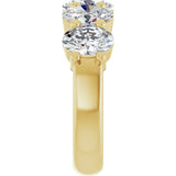 14K Gold Oval Lab-Grown Diamond Shared-Prong Five-Stone Anniversary Band – 7x5 mm Stones - Yellow Gold - view 4