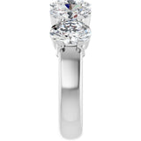 Platinum Oval Lab-Grown Diamond Shared-Prong Five-Stone Anniversary Band – 7x5 mm Stones - view 4
