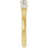 14K Gold Round Lab-Grown Diamond Shared-Prong Five-Stone Anniversary Band – 3.2 mm Stones - Yellow Gold - view 4