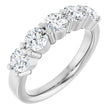 Platinum Round Lab-Grown Diamond Shared-Prong Five-Stone Anniversary Band – 4.4 mm Stones