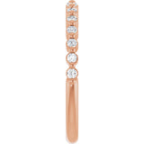 10K Gold Round Lab-Grown Diamond Shared-Prong Anniversary Band – 1/5–5/8 CTW - Rose Gold - view 4
