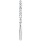10K Gold Round Natural Diamond Shared-Prong Anniversary Band – 1/5–5/8 CTW - White Gold - view 4