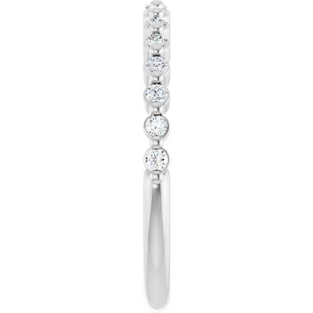 10K Gold Round Lab-Grown Diamond Shared-Prong Anniversary Band – 1/5–5/8 CTW - White Gold - view 4
