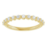 10K Gold Round Natural Diamond Shared-Prong Anniversary Band – 1/5–5/8 CTW - Yellow Gold - view 3