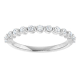 10K Gold Round Natural Diamond Shared-Prong Anniversary Band – 1/5–5/8 CTW - White Gold - view 3