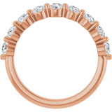14K Gold Round Lab-Grown Diamond Shared-Prong Anniversary Band – 2.8 mm Stones - Rose Gold - view 2