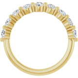 14K Gold Round Lab-Grown Diamond Shared-Prong Anniversary Band – 2.8 mm Stones - Yellow Gold - view 2