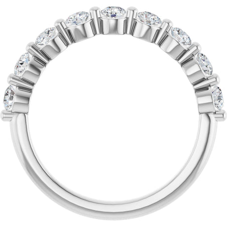 Platinum Round Lab-Grown Diamond Shared-Prong Anniversary Band – 2.8 mm Stones - view 2