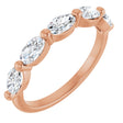 14K Gold Oval Natural Diamond Shared-Prong Anniversary Band – 1 1/4–1 7/8 CTW - Rose Gold