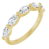 14K Gold Oval Lab-Grown Diamond Shared-Prong Anniversary Band – 5x3 mm Stones (9/10 CTW) - Yellow Gold