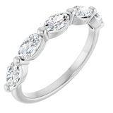 14K Gold Oval Natural Diamond Shared-Prong Anniversary Band – 1 1/4–1 7/8 CTW - White Gold