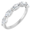 Platinum Oval Natural Diamond Shared-Prong Anniversary Band – 1 1/4–1 7/8 CTW