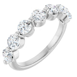 10K Gold Round Natural Diamond Shared-Prong Anniversary Band – 3/4–1 1/2 CTW - White Gold