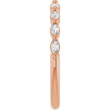 14K Gold Marquise Lab-Grown Diamond Shared-Prong Anniversary Band – 1/4–3/4 CTW - Rose Gold - view 4