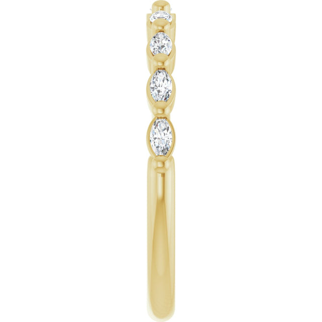 14K Gold Marquise Lab-Grown Diamond Shared-Prong Anniversary Band – 1/4–3/4 CTW - Yellow Gold - view 4