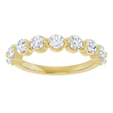 10K Gold Round Natural Diamond Shared-Prong Anniversary Band – 3/4–1 1/2 CTW - Yellow Gold - view 3