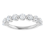 10K Gold Round Lab-Grown Diamond Shared-Prong Anniversary Band – 9/10–1 1/3 CTW - White Gold - view 3