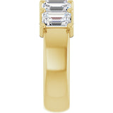 14K Gold Emerald Lab-Grown Diamond Shared-Prong Five-Stone Anniversary Band – 1 3/4–3 1/4 CTW - Yellow Gold - view 4