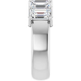 Platinum Emerald Lab-Grown Diamond Shared-Prong Five-Stone Anniversary Band – 1 3/4–3 1/4 CTW - view 4