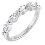 14K Gold Marquise Natural Diamond Shared-Prong Anniversary Band – 1 CTW - White Gold