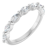Platinum Marquise Lab-Grown Diamond Shared-Prong Anniversary Band – 1/4–1 CTW