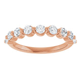 10K Gold Round Lab-Grown Diamond Shared-Prong Anniversary Band – 1/5–5/8 CTW - Rose Gold - view 3