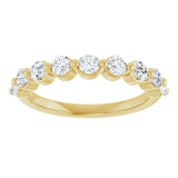 10K Gold Round Natural Diamond Shared-Prong Anniversary Band – 1/5–5/8 CTW - Yellow Gold - view 3