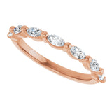14K Gold Marquise Lab-Grown Diamond Shared-Prong Anniversary Band – 1/4–3/4 CTW - Rose Gold - view 5