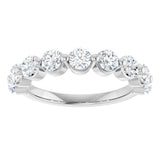 10K Gold Round Lab-Grown Diamond Shared-Prong Anniversary Band – 9/10–1 1/3 CTW - White Gold - view 3