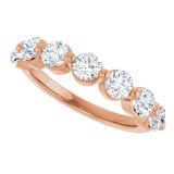 10K Gold Round Natural Diamond Shared-Prong Anniversary Band – 3/4–1 1/2 CTW - Rose Gold - view 5