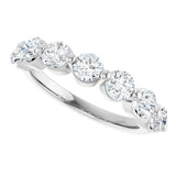 10K Gold Round Natural Diamond Shared-Prong Anniversary Band – 3/4–1 1/2 CTW - White Gold - view 5