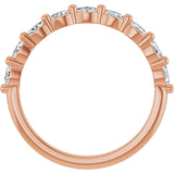 14K Gold Marquise Lab-Grown Diamond Shared-Prong Anniversary Band – 1/4–3/4 CTW - Rose Gold - view 2