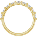 14K Gold Marquise Natural Diamond Shared-Prong Anniversary Band – 1/4–9/10 CTW - Yellow Gold - view 2