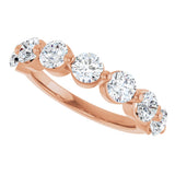10K Gold Round Lab-Grown Diamond Shared-Prong Anniversary Band – 1 5/8 CTW - Rose Gold - view 5