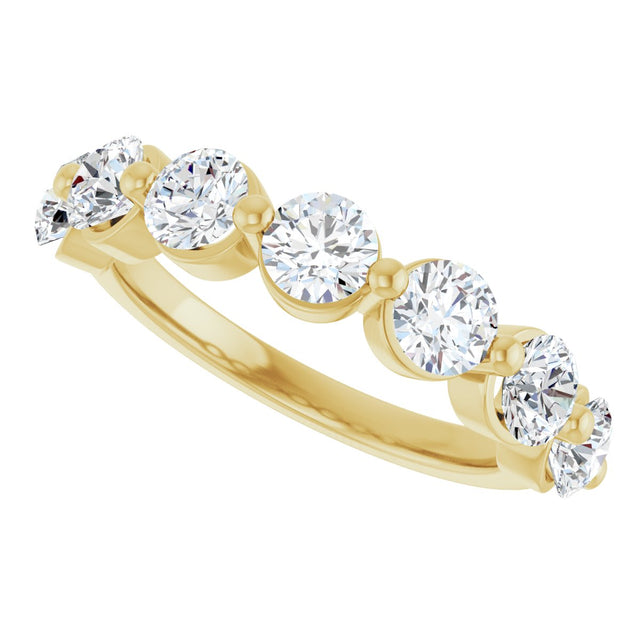 10K Gold Round Lab-Grown Diamond Shared-Prong Anniversary Band – 1 5/8 CTW - Yellow Gold - view 5