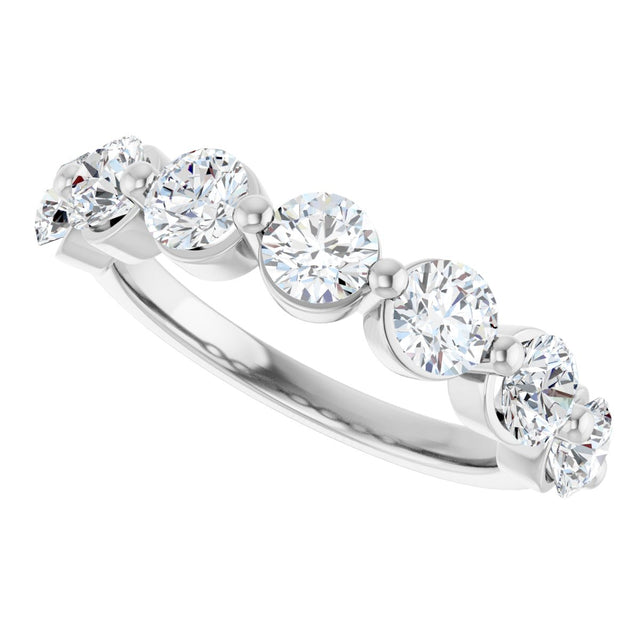 10K Gold Round Lab-Grown Diamond Shared-Prong Anniversary Band – 1 5/8 CTW - White Gold - view 5