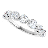 Platinum Round Lab-Grown Diamond Shared-Prong Anniversary Band – 4.1 mm Stones - view 5