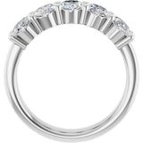 Platinum Oval Lab-Grown Diamond Shared-Prong Five-Stone Anniversary Band – 6x4 mm Stones - view 2