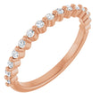 14K Gold Round Lab-Grown Diamond Shared-Prong Anniversary Band – 1.5 mm Stones - Rose Gold