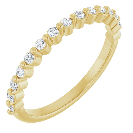 10K Gold Round Lab-Grown Diamond Shared-Prong Anniversary Band – 1/5–5/8 CTW - Yellow Gold