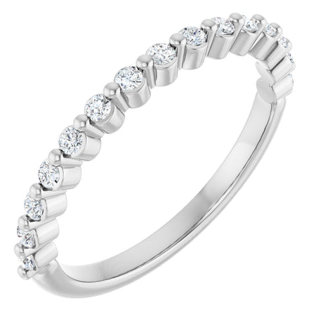 10K Gold Round Lab-Grown Diamond Shared-Prong Anniversary Band – 1/5–5/8 CTW - White Gold