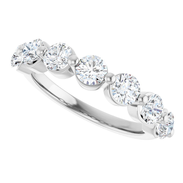10K Gold Round Lab-Grown Diamond Shared-Prong Anniversary Band – 9/10–1 1/3 CTW - White Gold - view 5