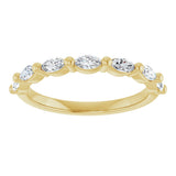 14K Gold Marquise Lab-Grown Diamond Shared-Prong Anniversary Band – 1/4–3/4 CTW - Yellow Gold - view 3
