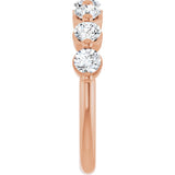 10K Gold Round Natural Diamond Shared-Prong Anniversary Band – 3/4–1 1/2 CTW - Rose Gold - view 4
