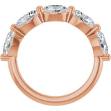 10K Gold Oval Natural Diamond Shared-Prong Anniversary Band – 1 1/3–1 7/8 CTW - Rose Gold - view 2